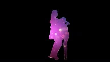 情侣相见爱意搞笑公主抱浪漫剪影AE模板视频的预览图